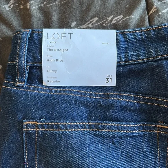 NWT LOFT The Straight High Rise Curvy Fit Jeans - Picture 6 of 9